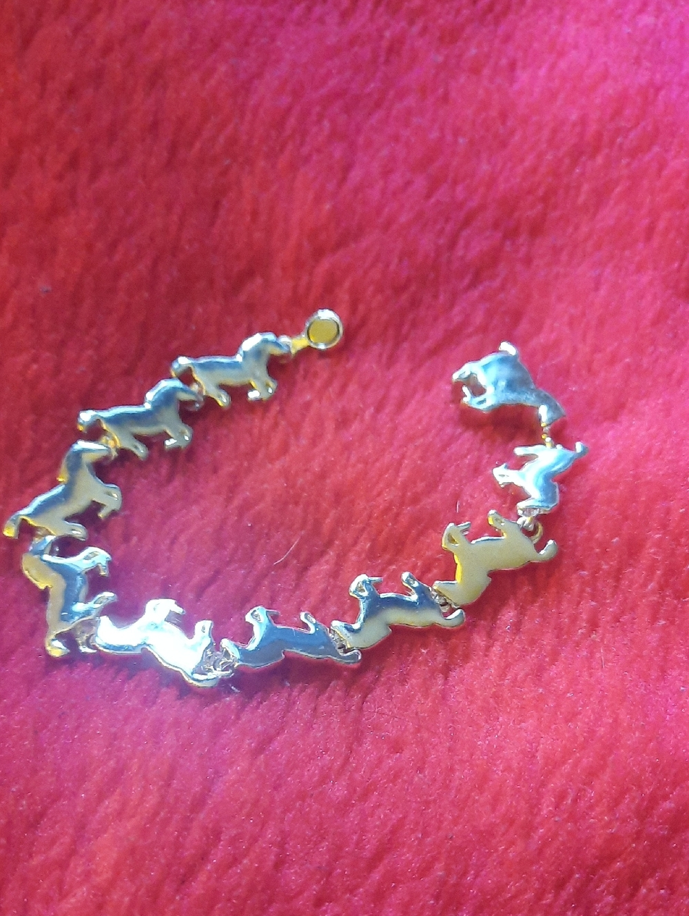 Silver Galloping Horse Bracelet